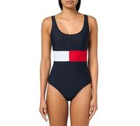 Tommy Hilfiger Women's Over The Shoulder Colorblock One Piece Swimsuit, Sky Captain, XS