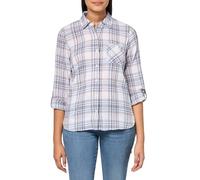 Tommy Hilfiger Women's Plaid Lurex Button Up Shirt, Solid Blue, M