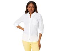 Tommy Hilfiger Women's Plaid Lurex Button Up Shirt, White, XXL