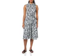 Tommy Hilfiger Women's Point Collar Pucker Stripe Fabric Dress, Sky Captain/Ivory, 18