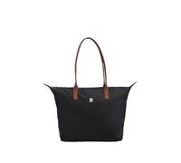 Tommy Hilfiger Women's Popette Large Tote Bag with Zipper, Black, One Size