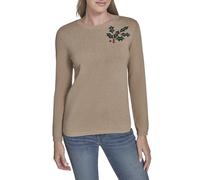 Tommy Hilfiger Women's Pullover Crewneck Everyday Sweater, Light Heather Fawn, XS