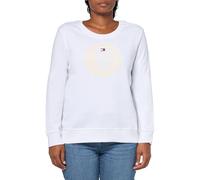 Tommy Hilfiger Women's Pullover Long Sleeve Crewneck Sportswear Top, Bright White, S
