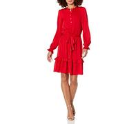 Tommy Hilfiger Women's Damen Langarm Fit und Flare Kleid Dress, Fresh Scarlet Red, 20