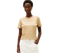 Tommy Hilfiger Women's REG Corp Logo C-NK SS WW0WW40276 Other Tops, Beige (Driftwood Taupe), M