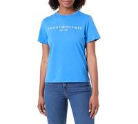 Tommy Hilfiger Women's REG Corp Logo C-NK SS WW0WW40276 Other Tops, Blue (Mesmerizing Blue), XXL