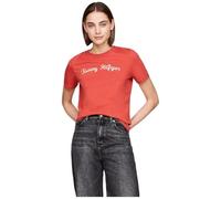 Tommy Hilfiger Women's Reg Script C-nk Ss Ww0ww42589 S/S T-Shirt, Red (Terra Red), XXS