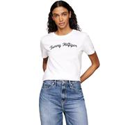 Tommy Hilfiger Women's Regular Fit Round Neck Short Sleeve T-Shirt, White (Th Optic White), XXS