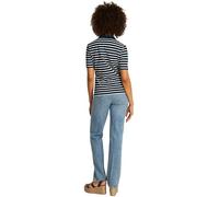 Tommy Hilfiger Women's Regular Fit Short Sleeve Polo Shirt, Multicolor (Dark Night Navy/Ecru STP), S
