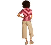 Tommy Hilfiger Women's Regular Fit Short Sleeve Polo Shirt, Multicolor (Primary Red/Ecru STP), L