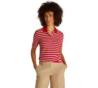 Tommy Hilfiger Women's Regular Fit Short Sleeve Polo Shirt, Multicolor (Primary Red/Ecru STP), M