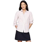 Tommy Hilfiger Women's Regular Fit Striped Cotton Shirt, Multicolor (Classic Shirting STP/Pink), 8