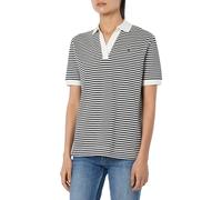Tommy Hilfiger Women's RLX Open Placket Lyocell Polo Ss Ww0ww41286 S/S Polos, White (Mini STP Desert Sky/White), M