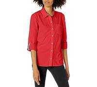 Tommy Hilfiger Women's Roll Tab Button Down Shirt, Scarlet, S UK