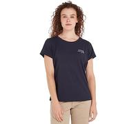Tommy Hilfiger Women's Round Neck Short Sleeve T-Shirt, Blue (Desert Sky), L