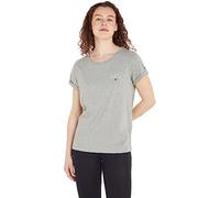 Tommy Hilfiger Women's Round Neck Short Sleeve T-Shirt, Grey (Light Grey Heather), S