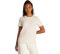 Tommy Hilfiger Women's Round Neck Short Sleeve T-Shirt, Off-White (Oatmilk Heather), 3XL