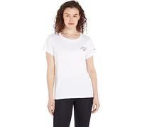 Tommy Hilfiger Women's Round Neck Short Sleeve T-Shirt, White (White), XL