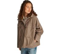 Tommy Hilfiger Women's Short Cotton Nylon Parka with Hood, Brown (Tundra Brown), 12
