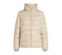 Tommy Hilfiger Women's Short Funnel Neck Down Puffer Jacket, Beige (Classic Beige), L