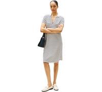 Tommy Hilfiger Women's Short Sleeve Lyocell Tipping Polo Dress, Multicolor (Breton/ECU/Dark Night Navy), L