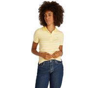 Tommy Hilfiger Women's Short Sleeve Slim Fit Polo Shirt, Multicolor (Citronella/Ecru STP), M