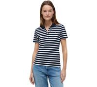 Tommy Hilfiger Women's Short Sleeve Slim Fit Polo Shirt, Multicolor (Dark Night Navy/Ecru STP), L