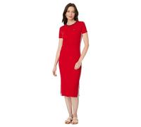 Tommy Hilfiger Women's Short Sleeve Soft Everyday Sport Dress Casual, Scarlet, XL (Pack of 3)