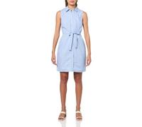 Tommy Hilfiger Women's Sleeveless Collared Button Front Tie Waist Mini Shirt Dress Casual Dress, 16