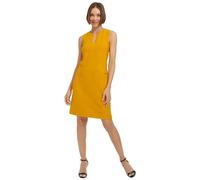 Tommy Hilfiger Women's Sleeveless Split Neck Solid Jacquard Knit Dress Casual Night, Sunflower, 6