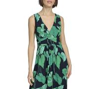 Tommy Hilfiger Womens Sleeveless V-Neck Jersey A-line Midi Dress, Sky Captain Multi, 10