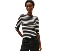 Tommy Hilfiger Women's Slim Cody Boat-NK 3/4SLV WW0WW40589 L/S T-Shirt, Black (Black/Ecru STP), XS