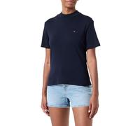 Tommy Hilfiger Women's Slim Cody Crop Mock-nk Ww0ww40586 Other T-Shirts, Blue (Desert Sky), XS