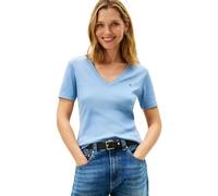 Tommy Hilfiger Women's Slim Cody V-NK SS WW0WW40584 S/S T-Shirt, Blue (Clear Water), XXS