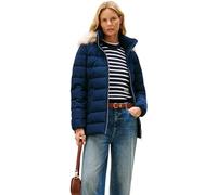 Tommy Hilfiger Women's Slim Down Puffer Jacket with Faux Fur Trim, Blue (Dark Night Navy), S