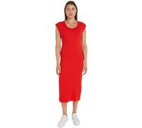 Tommy Hilfiger Women's Slim Rib DRS Midi Cap Sleeve Ww0ww41273 Bodycon Dresses, Red (Fierce Red), M