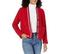 Tommy Hilfiger Women's Soft Sherpa Cardigan Jacket Sweater, Chili Pepper, XL
