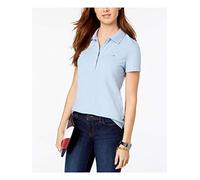 Tommy Hilfiger Women's Classic Short Sleeve Polo (Standard and Plus Size) Shirt, Chambray Heather, XS