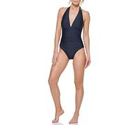 Tommy Hilfiger Women's Classic V-Neck One Piece Swimsuit, Sky Captain, 14