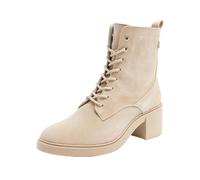 Tommy Hilfiger Women's Suede Mid Heel Lace-up Boots, Beige (Beige), 5