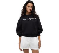 Tommy Hilfiger Women's Sweatshirt Corp Logo Modern Relaxed Fit, Black (Black), M