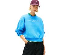 Tommy Hilfiger Women's Sweatshirt Corp Logo Relaxed Fit, Blue (Mesmerizing Blue), L