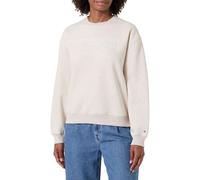 Tommy Hilfiger Women's Sweatshirt without Hood, Off-White (Heather Oatmilk), S