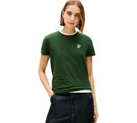 Tommy Hilfiger Women's T-Shirt Short Sleeve Script Regular Fit, Green (National Forest), XS