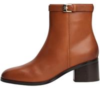 Leather Heeled Ankle Boots Cognac