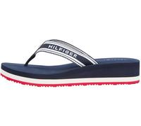Tommy Hilfiger Women's Th Flag Print Summer Sandal FW0FW09195 Flip Flops, BLUE (Rwb), 6