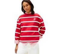 Tommy Hilfiger Women's TH SCRIPT MDRN TERRY SWTSHRT WW0WW48431 Pullover Sweatshirt, RED (Primary Red/Calico Stp), XXL