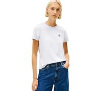 Tommy Hilfiger Women's TH Script REG C-NK SS TEE WW0WW47809 S/S T-Shirt, Blue (Morning Sky Blue), S
