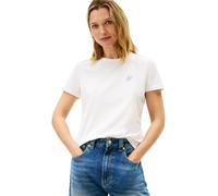Tommy Hilfiger Women's TH Script REG C-NK SS TEE WW0WW47809 S/S T-Shirt, White (Ecru), M