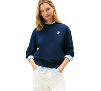 Tommy Hilfiger Women's TH SCRIPT REG TERRY SWTSHRT WW0WW49418 Pullover Sweatshirt, BLUE (Dark Night Navy), L